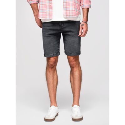 Ombre Men'S Classic Cut Denim Shorts - Black Šedá L Ombre Men'S Classic Cut Denim Shorts - Black Šedá L