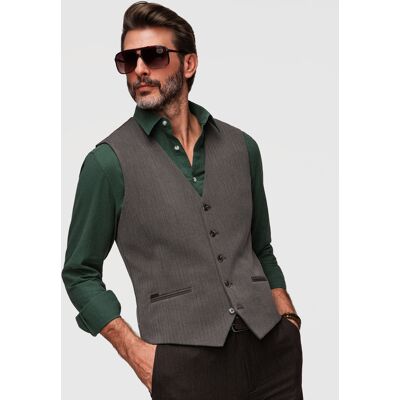 Pánska Slim Fit Vesta Ombre Šedá Xl Pánska Slim Fit Vesta Ombre Šedá Xl
