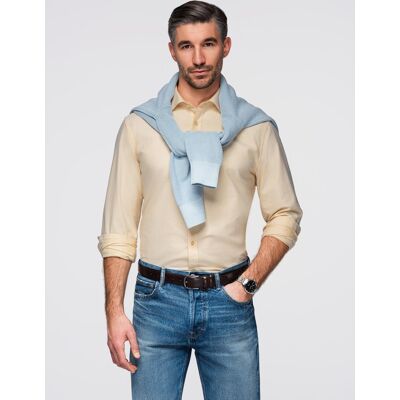 Ombre Pastel Cotton Men'S Oxford Shirt - Bright Yellow Krémová S Ombre Pastel Cotton Men'S Oxford Shirt - Bright Yellow Krémová S