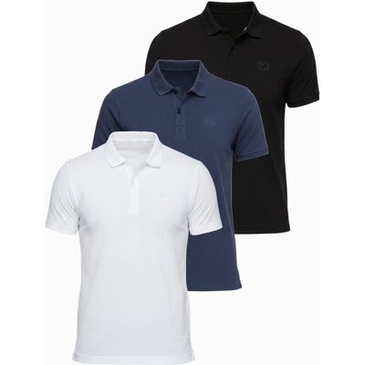 Sada Mužských Polo Tričiek Ombre Basic Čierna L Sada Mužských Polo Tričiek Ombre Basic Čierna L
