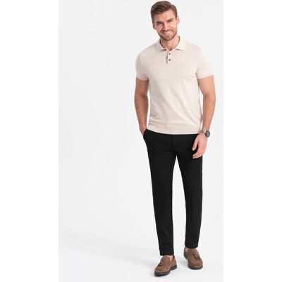 Ombre Men'S Smart Chino Pants Slim Fit - Black Čierna L Ombre Men'S Smart Chino Pants Slim Fit - Black Čierna L