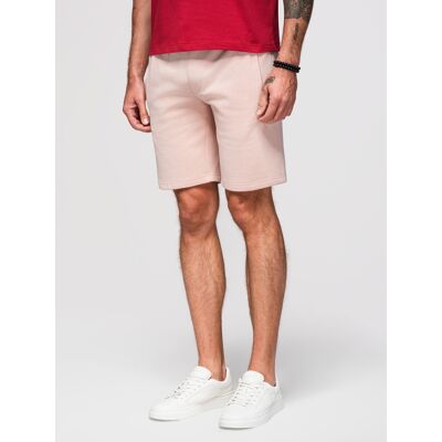Ombre Men'S Knit Shorts With Drawstring And Pockets - Powder Pink Ružová Xxl Ombre Men'S Knit Shorts With Drawstring And Pockets - Powder Pink Ružová Xxl