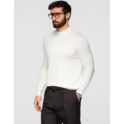 Ombre Men'S Knitted Half Turtleneck With Viscose - Cream Biela L Ombre Men'S Knitted Half Turtleneck With Viscose - Cream Biela L