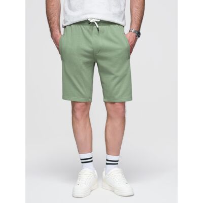 Ombre Men'S Knit Shorts With Drawstring And Pockets - Green Kaki Xl Ombre Men'S Knit Shorts With Drawstring And Pockets - Green Kaki Xl