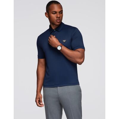 Ombre Stylish Men'S Stretch Fabric Polo Shirt - Navy Blue Modrá Xxl Ombre Stylish Men'S Stretch Fabric Polo Shirt - Navy Blue Modrá Xxl