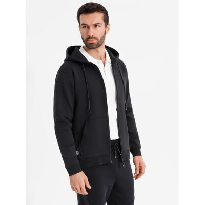 Ombre Unzipped Hoodie Sweatshirt In Streetwear Style - Black Čierna M Ombre Unzipped Hoodie Sweatshirt In Streetwear Style - Black Čierna M