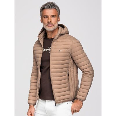Ombre Men'S Satin-Finish Bomber Jacket With Contrasting Ribbed Cuffs - Black Hnedá S Ombre Men'S Satin-Finish Bomber Jacket With Contrasting Ribbed Cuffs - Black Hnedá S