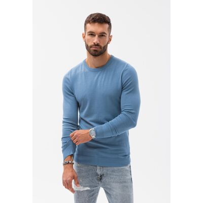 Ombre Classic Men'S Sweater With Round Neckline - Light Blue Modrá L Ombre Classic Men'S Sweater With Round Neckline - Light Blue Modrá L