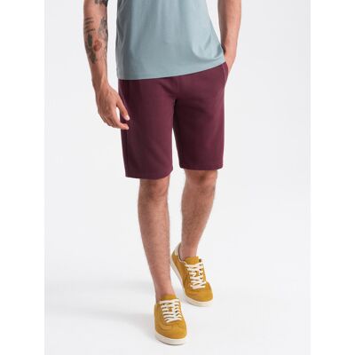 Ombre Men'S Pre-Knee Basic Sweat Shorts - Maroon Tmavočervená S Ombre Men'S Pre-Knee Basic Sweat Shorts - Maroon Tmavočervená S