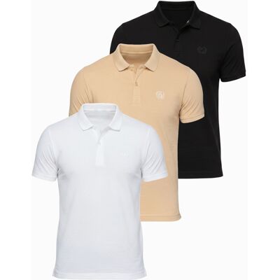 Set Pánskych Polo Tričiek Ombre Basic Čierna Xl Set Pánskych Polo Tričiek Ombre Basic Čierna Xl