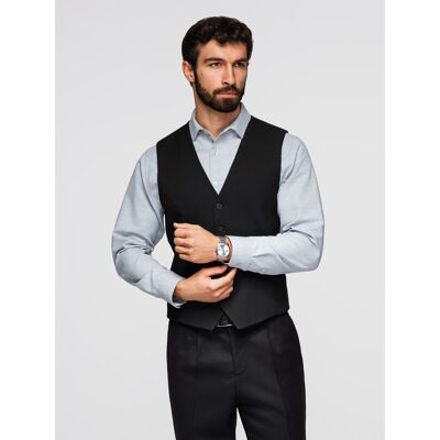 Ombre Elegant Men'S Slim Fit Herringbone Vest - Black Čierna Xxl Ombre Elegant Men'S Slim Fit Herringbone Vest - Black Čierna Xxl