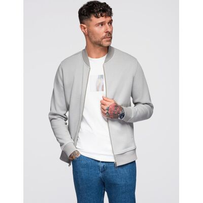 Ombre Men'S Pique Knit Bomber Jacket - Gray Biela Xxl Ombre Men'S Pique Knit Bomber Jacket - Gray Biela Xxl
