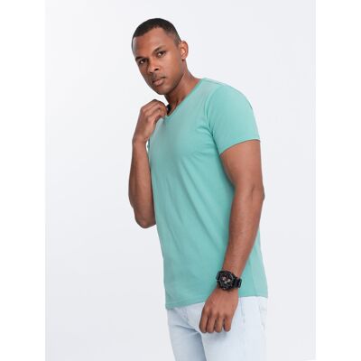 Ombre Men'S Basic Classic Cotton T-Shirt With A V-Neck - Turquoise Tyrkysová S Ombre Men'S Basic Classic Cotton T-Shirt With A V-Neck - Turquoise Tyrkysová S