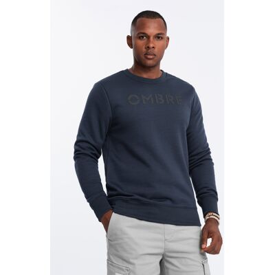 Ombre Classic Men'S Sweatshirt With Inscription - Navy Blue Modrá Xl Ombre Classic Men'S Sweatshirt With Inscription - Navy Blue Modrá Xl