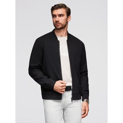 Ombre Men'S Raglan Sleeve Bomber Jacket - Black Čierna Xxl Ombre Men'S Raglan Sleeve Bomber Jacket - Black Čierna Xxl