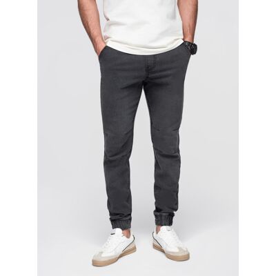 Ombre Men'S Joggers Denim Pants With Wash Effect - Grey Čierna M Ombre Men'S Joggers Denim Pants With Wash Effect - Grey Čierna M