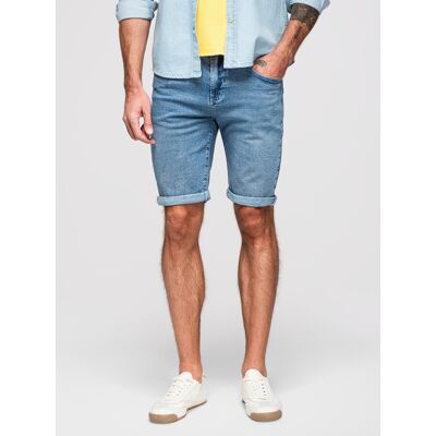 Ombre Men'S Denim Shorts With Rolled Up Leg - Light Blue Svetlomodrá L Ombre Men'S Denim Shorts With Rolled Up Leg - Light Blue Svetlomodrá L