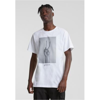 Mister Tee White T-Shirt With Peace Sign Biela Xs Mister Tee White T-Shirt With Peace Sign Biela Xs