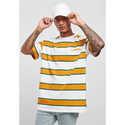 Starter Black Label Starter Logo Striped Tee White/yellow Biela Xs Starter Black Label Starter Logo Striped Tee White/yellow Biela Xs