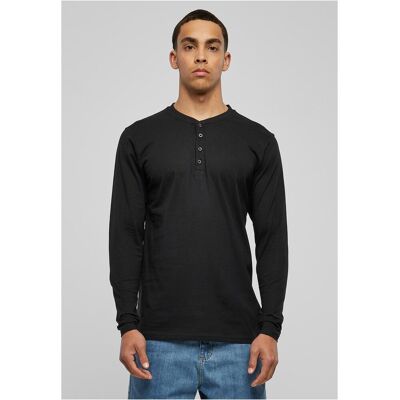 Urban Classics Henley L/s Basic T-Shirt Black Čierna S Urban Classics Henley L/s Basic T-Shirt Black Čierna S