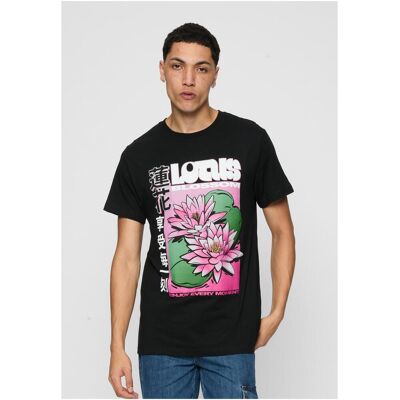 Mister Tee Black T-Shirt With Lotus Flower Čierna Xs Mister Tee Black T-Shirt With Lotus Flower Čierna Xs