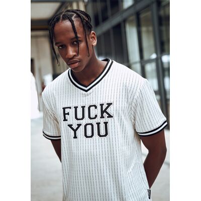 Mister Tee Fuckyou Jersey Wht/blk Šedá Xs Mister Tee Fuckyou Jersey Wht/blk Šedá Xs