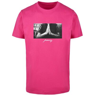 Mister Tee Men'S T-Shirt Pray Pink Fuchsiová Xs Mister Tee Men'S T-Shirt Pray Pink Fuchsiová Xs