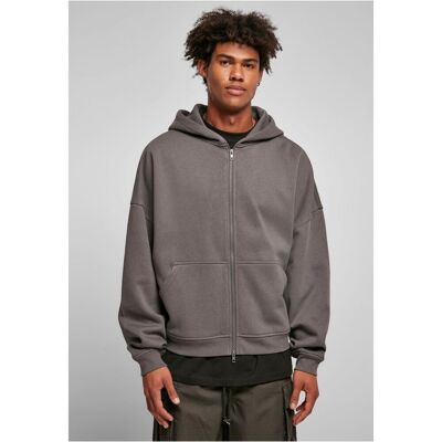 Urban Classics Organic Dark Shadow With A Hood With A Zipper From The 90s Šedá M Urban Classics Organic Dark Shadow With A Hood With A Zipper From The 90s Šedá M