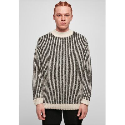 Urban Classics Oversized Two-Tone Sweater White Sand/black Xxl Urban Classics Oversized Two-Tone Sweater White Sand/black Xxl