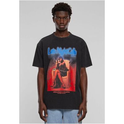 Mister Tee Men'S T-Shirt Late Night Calls Acid Heavy Oversize - Black Čierna S Mister Tee Men'S T-Shirt Late Night Calls Acid Heavy Oversize - Black Čierna S