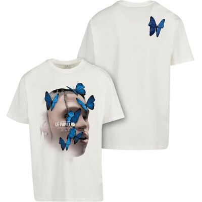 Mister Tee White White T-Shirt Le Papillon Oversize Šedá L Mister Tee White White T-Shirt Le Papillon Oversize Šedá L