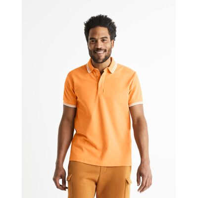 Celio Polo Tričko Beline Piké - Muži Oranžová S Celio Polo Tričko Beline Piké - Muži Oranžová S