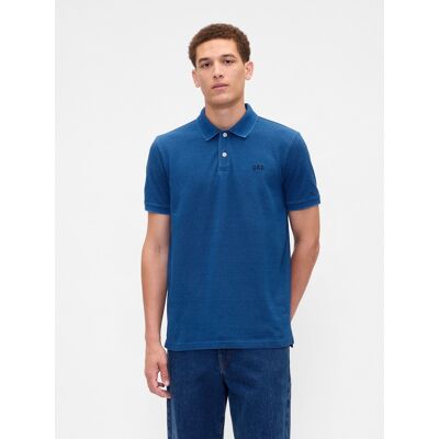 Gap Piqué Polo Tričko Modrá M Gap Piqué Polo Tričko Modrá M
