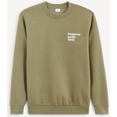 Celio Monochrome Sweatshirt Beprix - Men'S Kaki S Celio Monochrome Sweatshirt Beprix - Men'S Kaki S