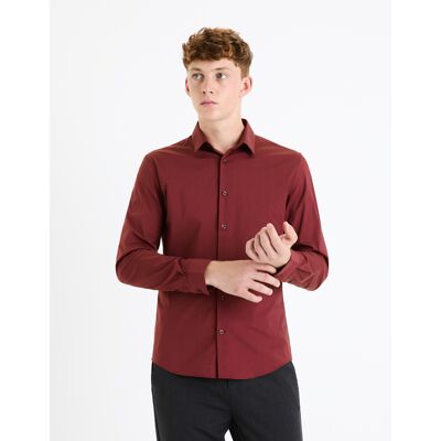 Celio Slim Shirt Masantal - Mens Tmavočervená L Celio Slim Shirt Masantal - Mens Tmavočervená L