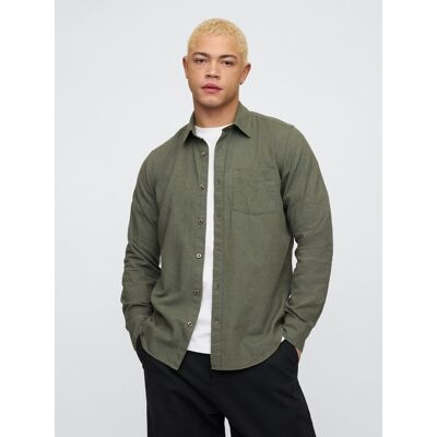 Gap Linen Shirt Standard - Men'S Kaki Xl Gap Linen Shirt Standard - Men'S Kaki Xl