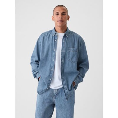 Gap Denim Oversize Shirt - Men'S Modrá L Gap Denim Oversize Shirt - Men'S Modrá L