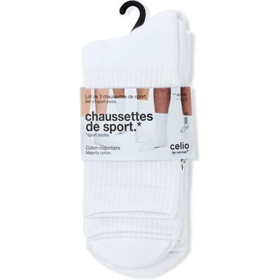 Celio Sada 3 Párov Vysokých Ponožiek Biela One Size Celio Sada 3 Párov Vysokých Ponožiek Biela One Size
