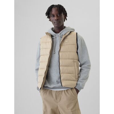 Gap Coldcontrol Quilted Waterproof Vest - Mens Krémová L Gap Coldcontrol Quilted Waterproof Vest - Mens Krémová L