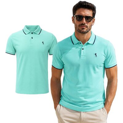 Lion - Pánske Polo Tričko - Id10131 Mint Tyrkysová L Lion - Pánske Polo Tričko - Id10131 Mint Tyrkysová L