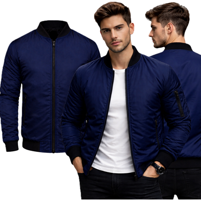J.Style - Pánska Bunda 8ak95-2 Navy Čierna Xl J.Style - Pánska Bunda 8ak95-2 Navy Čierna Xl