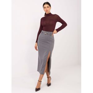 RUE PARIS Šedá Puzdrová Sukňa S Rozparkom Čierna M RUE PARIS Šedá Puzdrová Sukňa S Rozparkom Čierna M