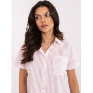 Vinceotto Ružovo-Biela Pruhovaná Košeľa Šedá S Vinceotto Ružovo-Biela Pruhovaná Košeľa Šedá S