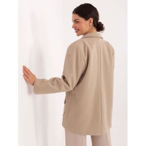 Italy Moda Béžový Blazer S Ozdobnými Detailmi Krémová One Size Italy Moda Béžový Blazer S Ozdobnými Detailmi Krémová One Size