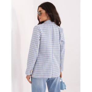 Italy Moda Modrý Elegantný Blazer V Pepitke Svetlomodrá M Italy Moda Modrý Elegantný Blazer V Pepitke Svetlomodrá M