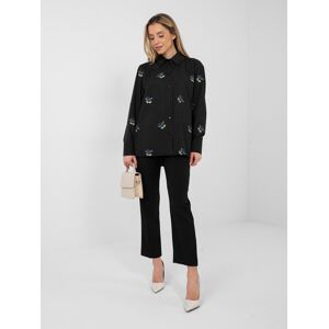 LAKERTA Čierna Vzorovaná Košeľa Čierna L LAKERTA Čierna Vzorovaná Košeľa Čierna L