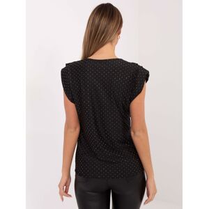 Italy Moda Čierna Bodkovaná Blúzka Čierna One Size Italy Moda Čierna Bodkovaná Blúzka Čierna One Size