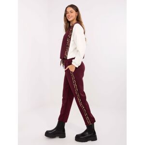 Italy Moda Bordový Dámsky Komplet S Pruhmi Krémová One Size Italy Moda Bordový Dámsky Komplet S Pruhmi Krémová One Size