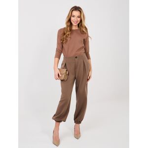 Italy Moda Hnedé Dresové Nohavice So Záhybmi Hnedá One Size Italy Moda Hnedé Dresové Nohavice So Záhybmi Hnedá One Size