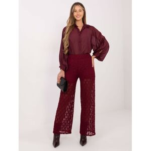 Italy Moda Bordové Vzorované Nohavice Hnedá One Size Italy Moda Bordové Vzorované Nohavice Hnedá One Size